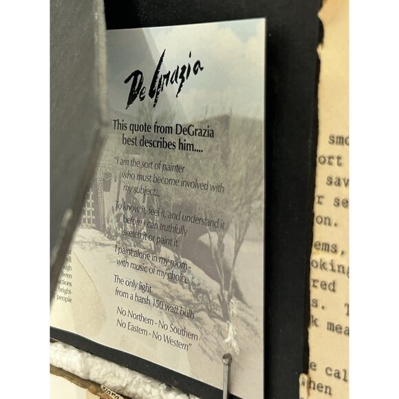 Ted De Grazia Vintage Native American Little Drummer Boy Art Tile Framed 8"x6" - Picture 12 of 12